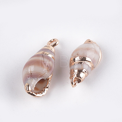 Electroplate Spiral Shell Pendants SSHEL-T006-13-1