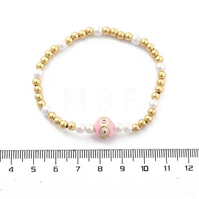 Brass Beaded Stretch Bracelets for Women BJEW-G736-03B-1