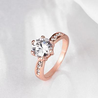 Exquisite Engagement Rings Brass Czech Rhinestone Finger Rings for Women RJEW-BB02141-7-1