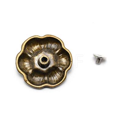 1-Hole Alloy & Turquoise Buttons PALLOY-WH0092-16C-AB-1