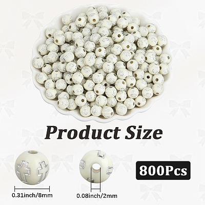 800Pcs Plating Acrylic Beads PACR-PA0001-24-1