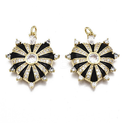 Brass Micro Pave Cubic Zirconia Pendants X-ZIRC-N039-055A-NF-1