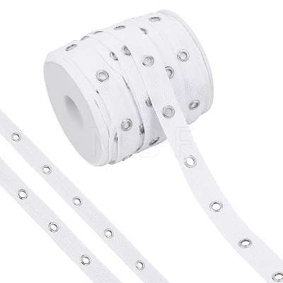 20 Yardcs Cotton Ribbon with Stainless Steel Eyelets OCOR-BC0009-65B-02-1