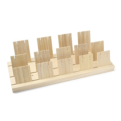 3-Slot Wooden Earring Display Card Stands EDIS-R027-01B-03-1