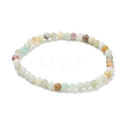 Natural Amazonite Beaded Stretch Bracelets BJEW-D446-A-31-1