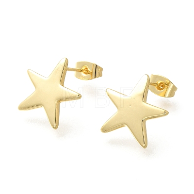 Brass Stud Earrings EJEW-B118-03G-1