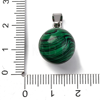 Round Synthetic Malachite Pendants G-Q434-18-1