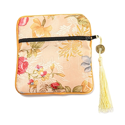 Chinese Style Floral Cloth Jewelry Storage Zipper Pouches AJEW-D063-01D-1