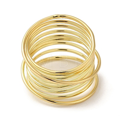 Brass Wire Layer Wrap Ring RJEW-Q778-34G-1