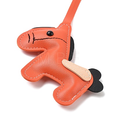 Horse PU Leather Pendant Decorations HJEW-A012-01B-1