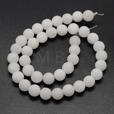 Natural White Jade Beads Strands X-G-D671-6mm-1