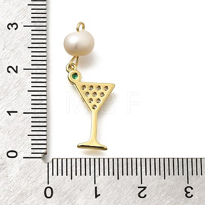 Brass Micro Pave Cubic Zirconia Pendants KK-Z093-23G-02-1