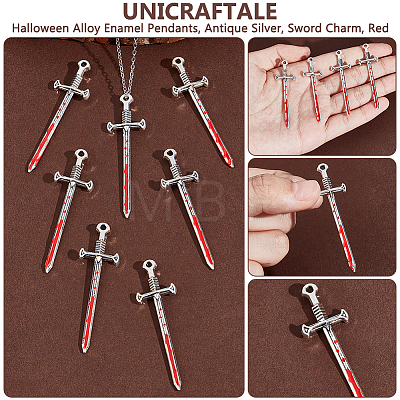 Unicraftale 20Pcs Halloween Alloy Enamel Pendants FIND-UN0003-03-1