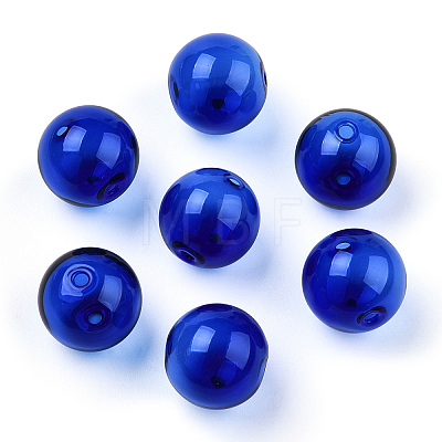Transparent Blow High Borosilicate Glass Globe Beads GLAA-T003-09F-1