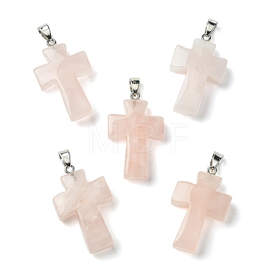 Natural Rose Quartz Pendants GG-K002-11O-1