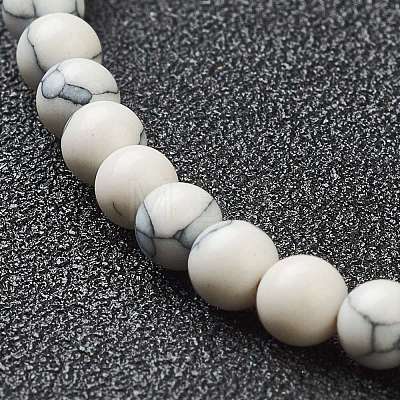 Synthetic Howlite Beaded Stretch Bracelets BJEW-D446-A-10-1