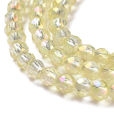 Electroplate Transparent Glass Beads Strands GLAA-H021-01A-FR04-1