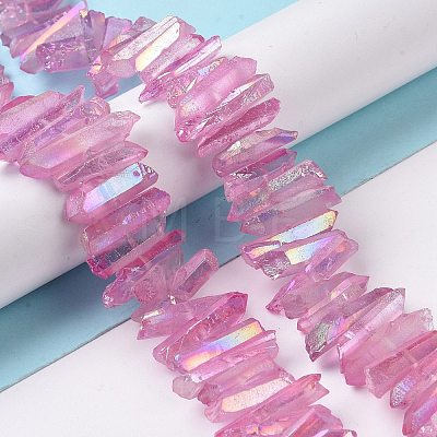 Natural Quartz Crystal Points Beads Strands G-K181-B12-1