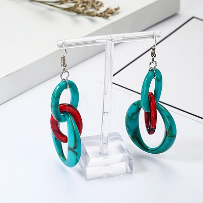 Acrylic Oval with Ring Dangle Earrings FS-WG43E6C-03-1