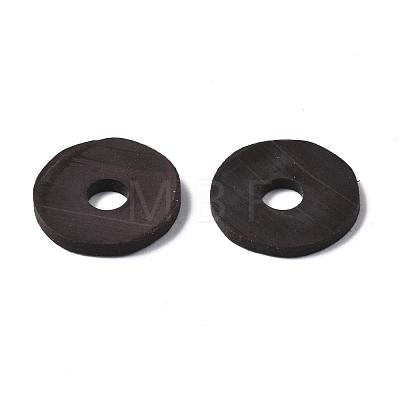 Flat Round Eco-Friendly Handmade Polymer Clay Beads CLAY-R067-12mm-38-1