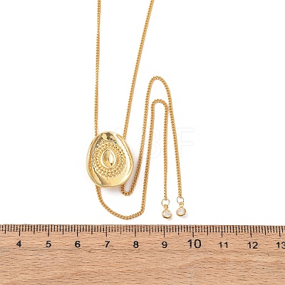 Brass Cowboy Hat Bolo Tie Lariat Necklaces NJEW-D346-01G-1