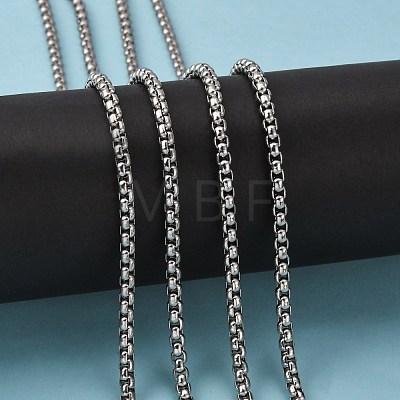 Men's Jewelry Making 304 Stainless Steel Box Chains CHS-A003F-4.0mm-1