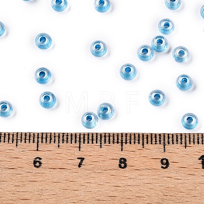 6/0 Transparent Inside Colours Glass Seed Round Beads SEED-N006-004D-1