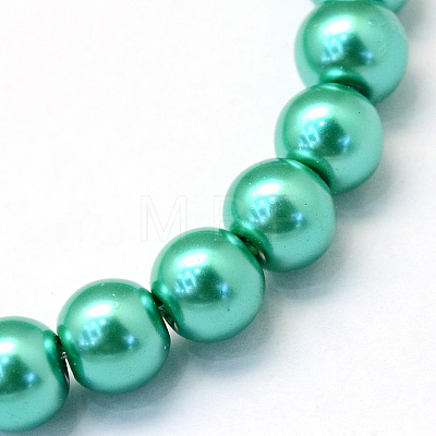 Baking Painted Pearlized Glass Pearl Round Bead Strands X-HY-Q003-4mm-29-1