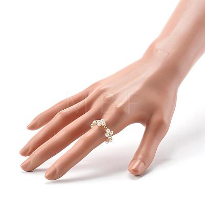 Glass Pearl Beads Finger Rings RJEW-TA00005-1