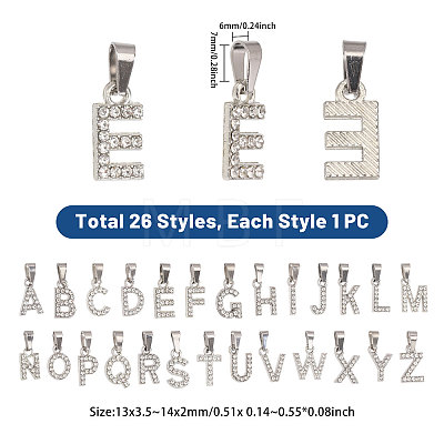 26Pcs Alloy with Crystal Rhinestone Charms PALLOY-CA00043-1