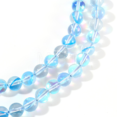 Synthetic Moonstone Beads Strands G-S283-8mm-16A-1