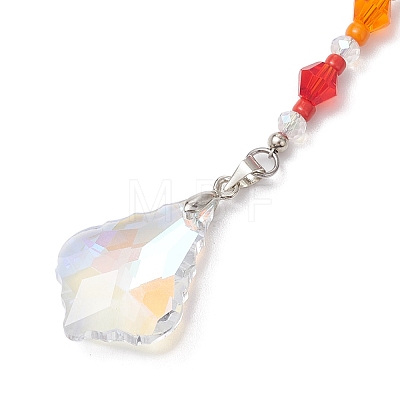 Angel Glass & Alloy Pendant Decorations HJEW-JM02092-1