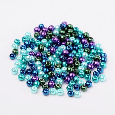 Ocean Mix Pearlized Glass Pearl Beads HY-X006-4mm-11-1