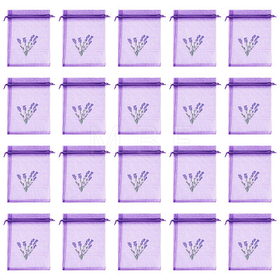 20Pcs Polyester Mesh Sachet Packing Drawstring Bgas ABAG-TA0002-20B-1