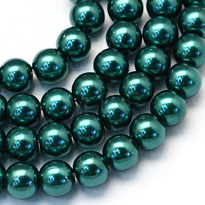 Baking Painted Pearlized Glass Pearl Round Bead Strands X-HY-Q003-10mm-79-1