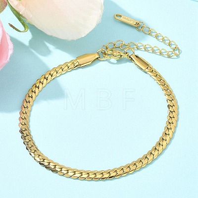 304 Stainless Steel Snake Chain Bracelets for Women BJEW-U019-04G-07-1
