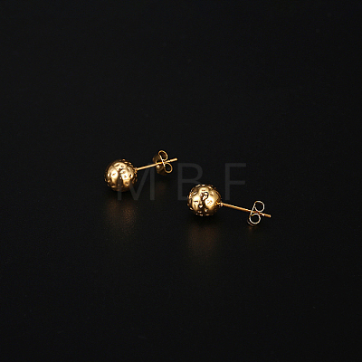 304 Stainless Steel Round Ball Stud Earrings for Women GN4839-1