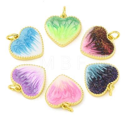 Brass Enamel Pendants KK-S401-17G-A-1