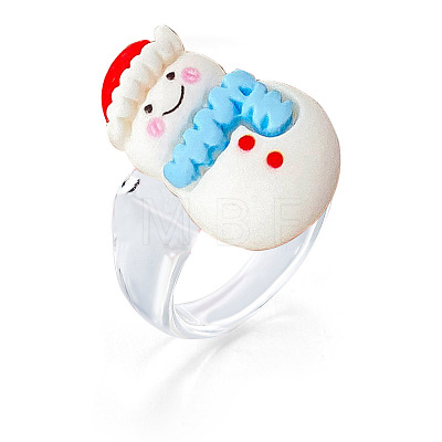 Christmas Cartoon Resin Finger Rings WG579E9-03-1