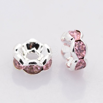 Brass Rhinestone Spacer Beads RB-A014-L6mm-27S-NF-1