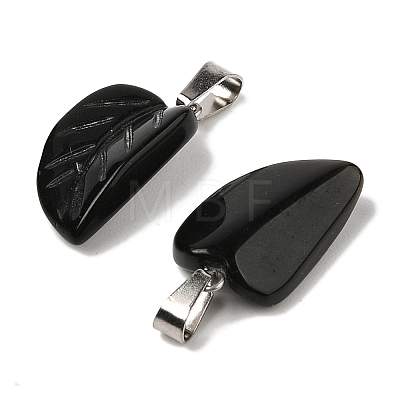 Natural Obsidian Pendants G-B127-01P-03-1