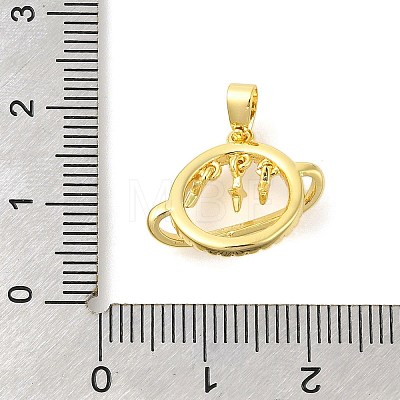 Rack Plating Brass Micro Pave Cubic Zirconia Pendants KK-S396-71G-1