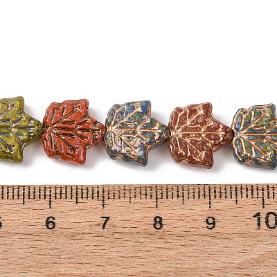 Painted Glass Beads Strands GLAA-B037-13-1