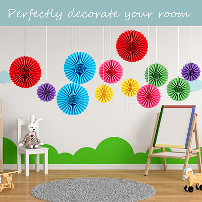 6Pcs Paper Fans Flower for Wedding Birthday Carnival Welcome Party Decorations DIY-WH0349-570-1