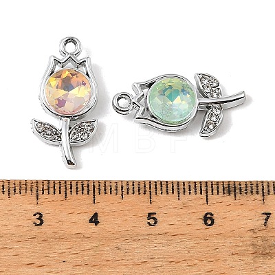 UV Plating Alloy Glass Pendants FIND-K032-08P-1