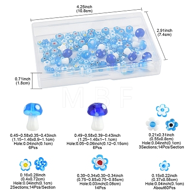 156Pcs 9 Styles Handmade Millefiori Glass Beads LAMP-FS0001-33-1