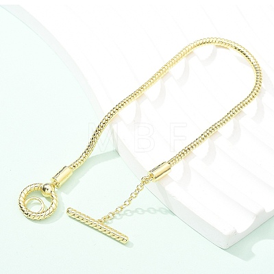 Brass Snake Chain Bracelets for Men Women BJEW-G736-05G-1