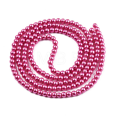 Baking Painted Pearlized Glass Pearl Round Bead Strands X-HY-Q003-4mm-10-1