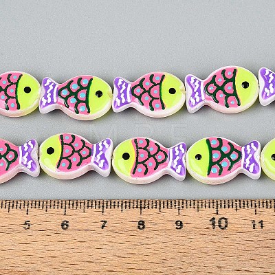 Dyed & Heated Glass Enamel Beads GLAA-T023-45F-1
