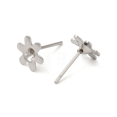 Flower 201 Stainless Steel Stud Earring Findings STAS-Q315-09P-1